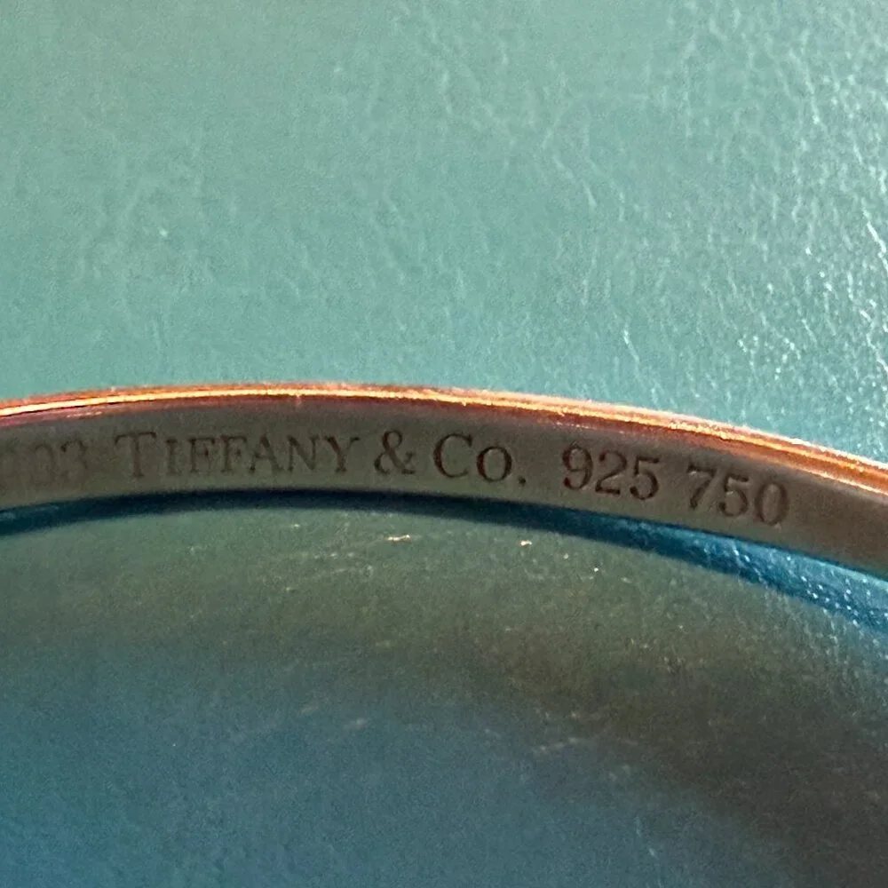 Tiffany & Co. Heart Bangle Bracelet Silver Gold - Picture 3 of 4